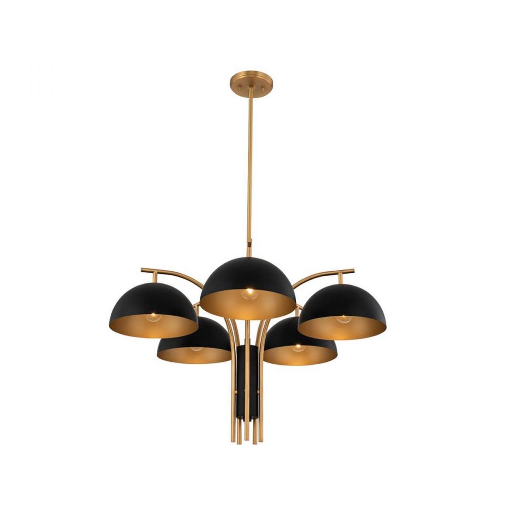 Marcel 30 Inch Chandelier – Matte Black w/ New Brass – 513772BNB