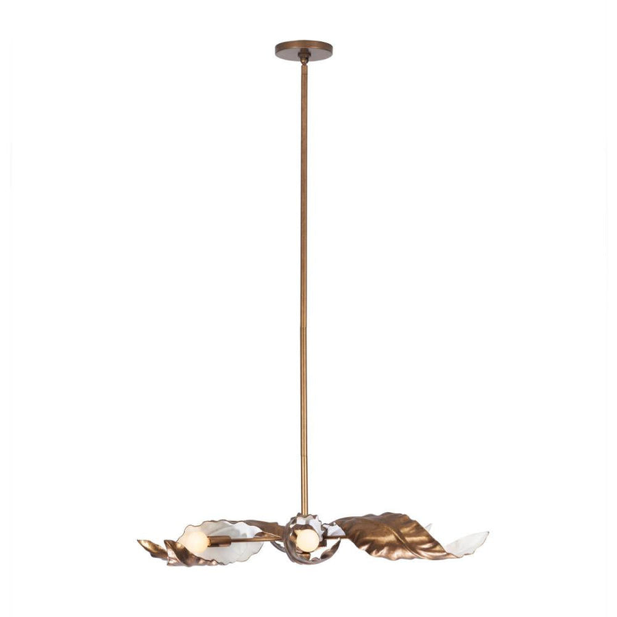 Spira 36 Inch Chandelier – Pearlized Antique Brass W/ White – 525556PABW