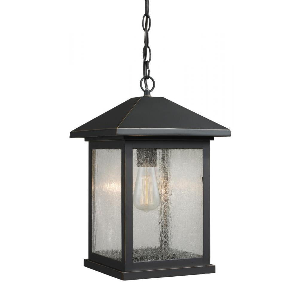1 Light Outdoor Chain Mount Ceiling Fixture-Clear Seedy