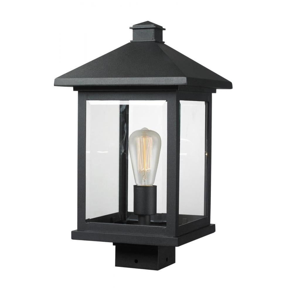 1 Light Outdoor Post Mount Fixture-Clear Beveled
