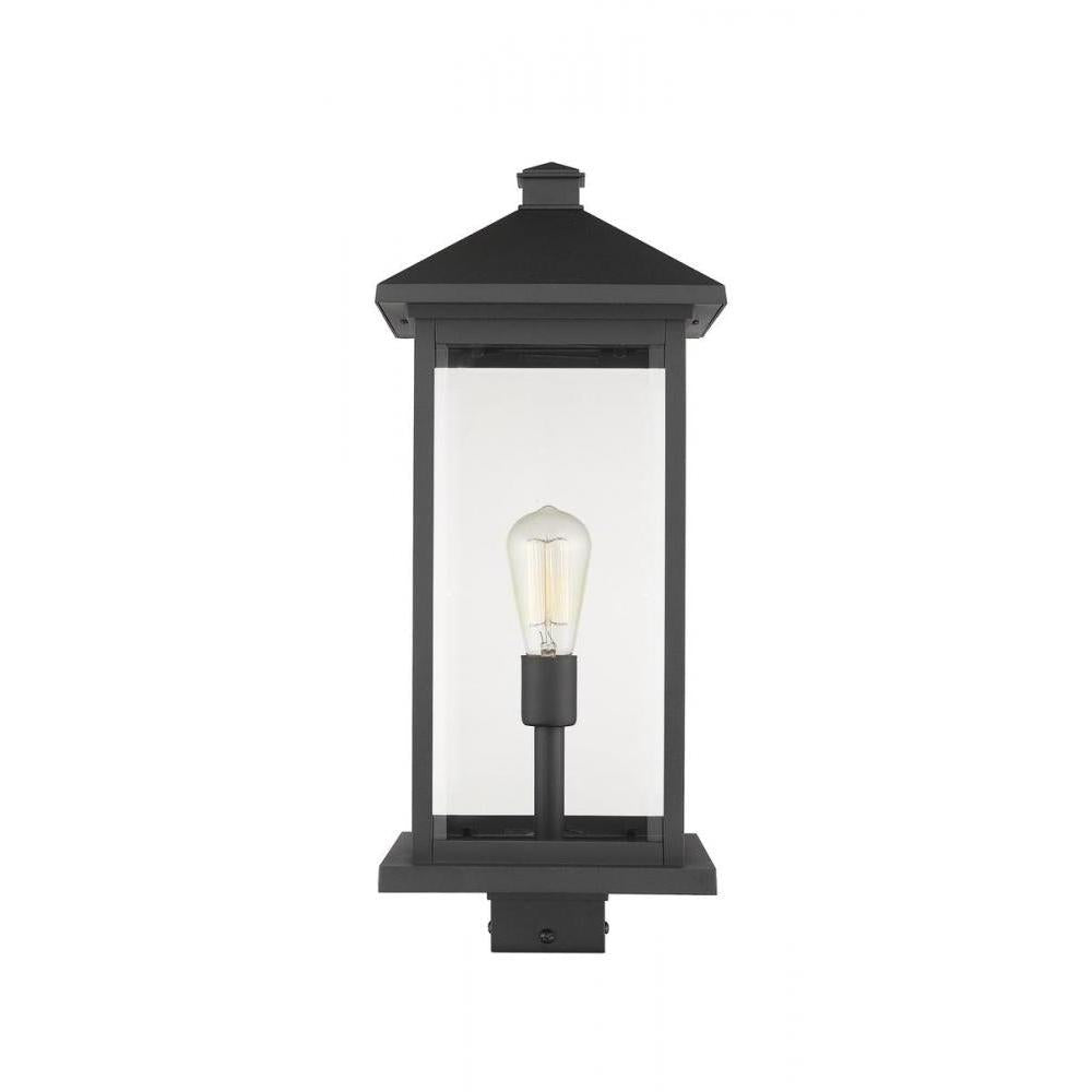 1 Light Outdoor Post Mount Fixture-Clear Beveled