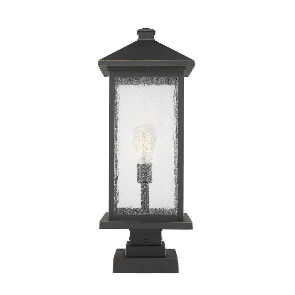 1 Light Outdoor Pier Mounted Fixture-Clear Beveled