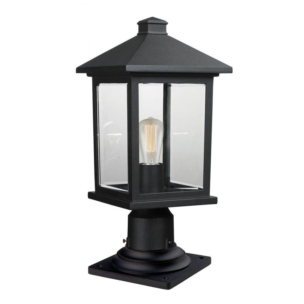 1 Light Outdoor Pier Mounted Fixture-Clear Beveled