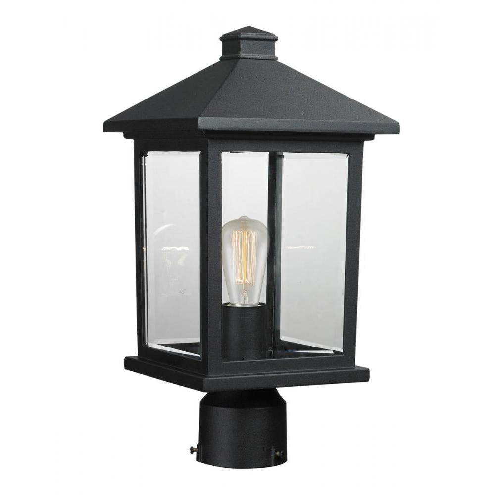 1 Light Outdoor Post Mount Fixture-Clear Beveled
