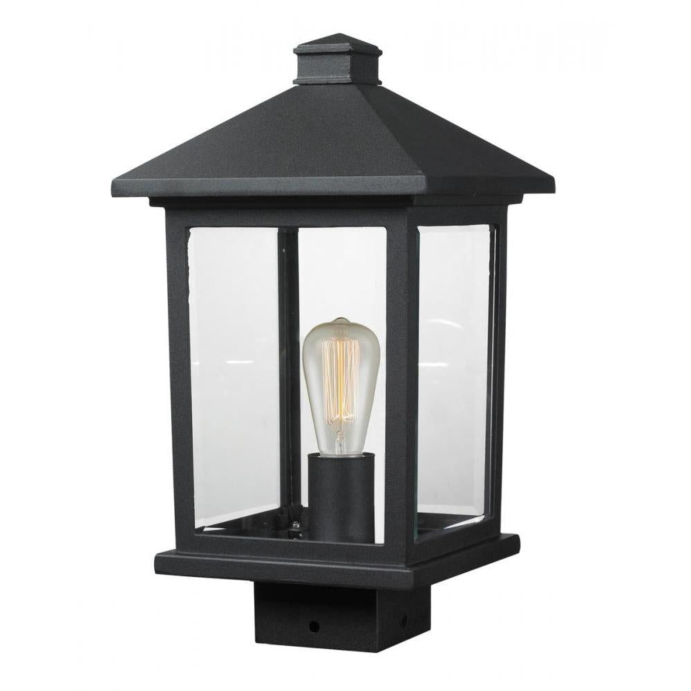 1 Light Outdoor Post Mount Fixture-Clear Beveled