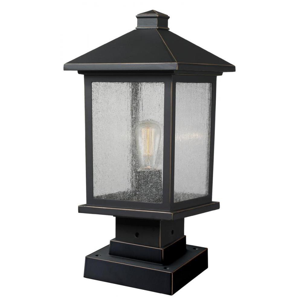 1 Light Outdoor Pier Mounted Fixture-Clear Beveled