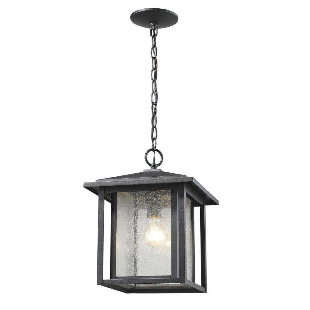 1 Light Outdoor Chain Mount Ceiling Fixture-Clear Seedy