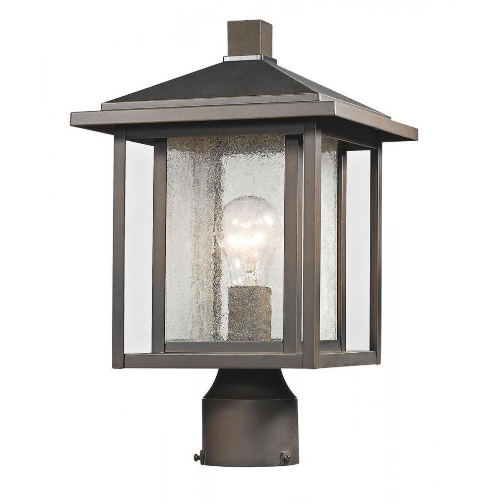 1 Light Outdoor Post Mount Fixture-Clear Seedy