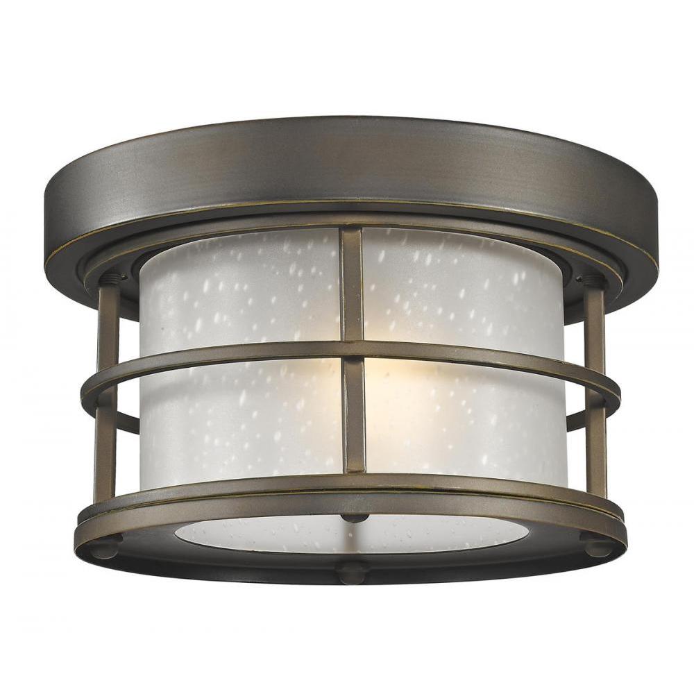 1 Light Outdoor Flush Mount Light-White Seedy