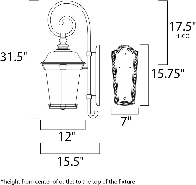 12 Inch Outdoor Wall Sconce – Bronze