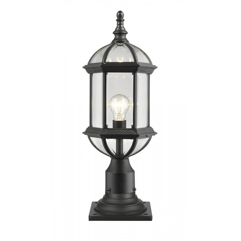 1 Light Outdoor Pier Mounted Fixture-Clear Beveled