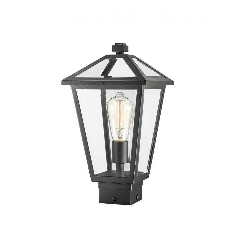 1 Light Outdoor Post Mount Fixture-Clear Beveled