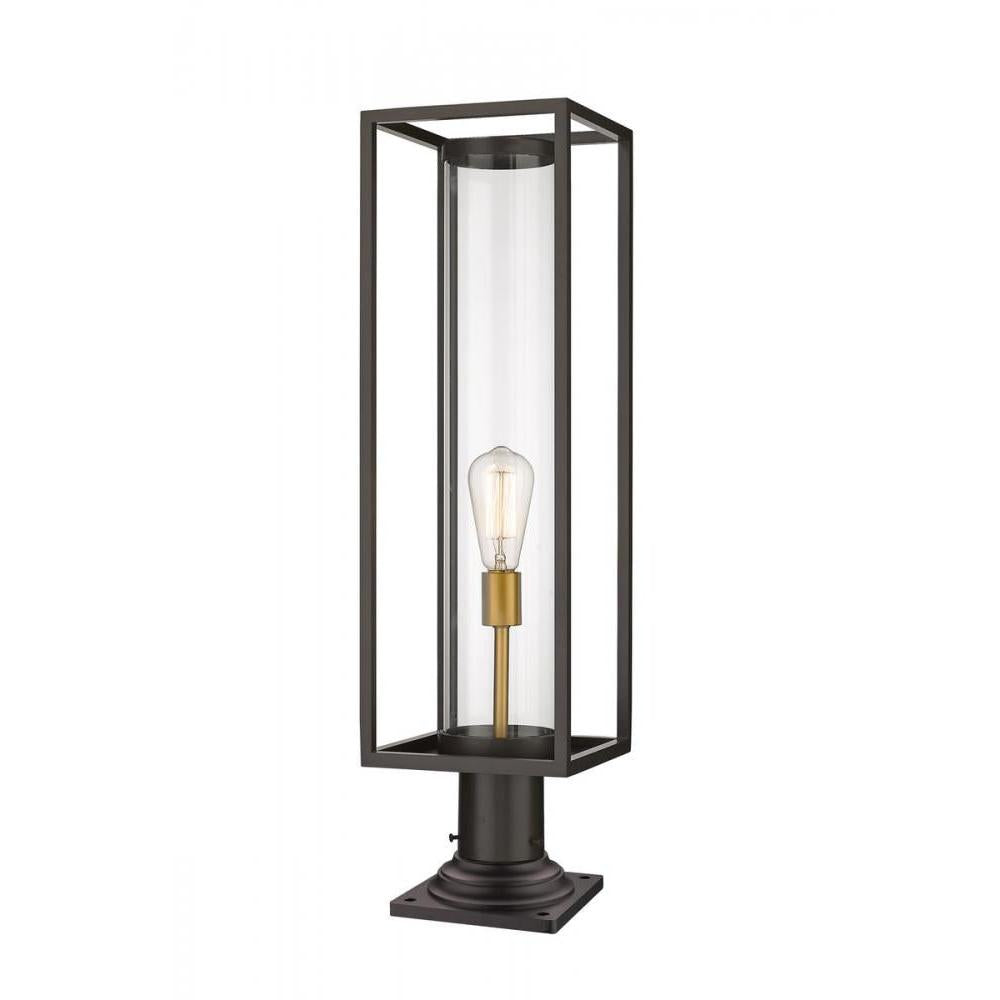 1 Light Outdoor Pier Mounted Fixture-Clear