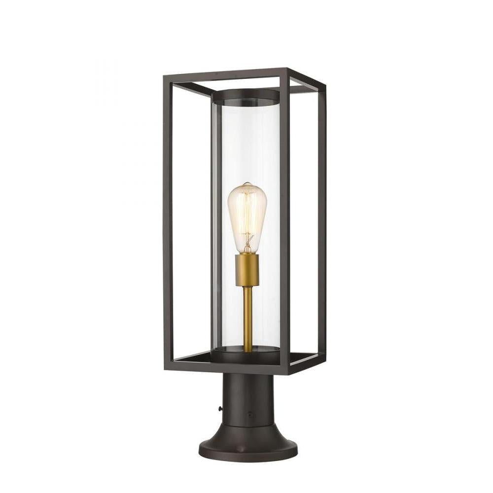 1 Light Outdoor Pier Mounted Fixture-Clear