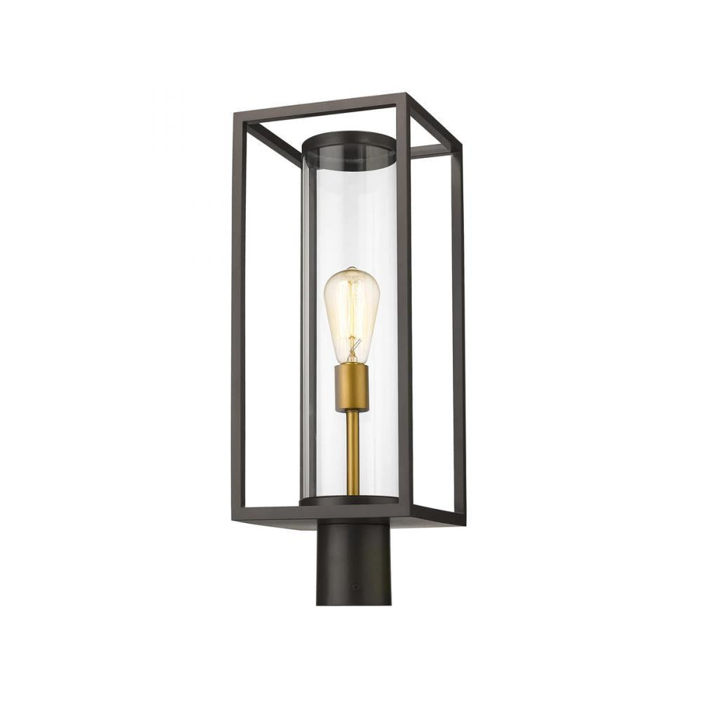 1 Light Outdoor Post Mount Fixture-Clear