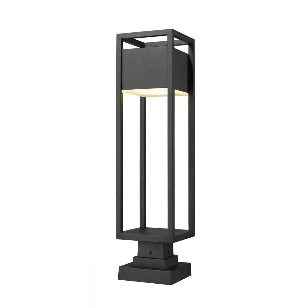 1 Light Outdoor Pier Mounted Fixture-Etched