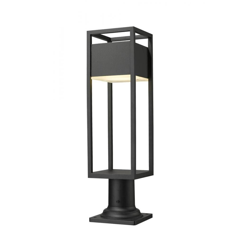 1 Light Outdoor Pier Mounted Fixture-Etched