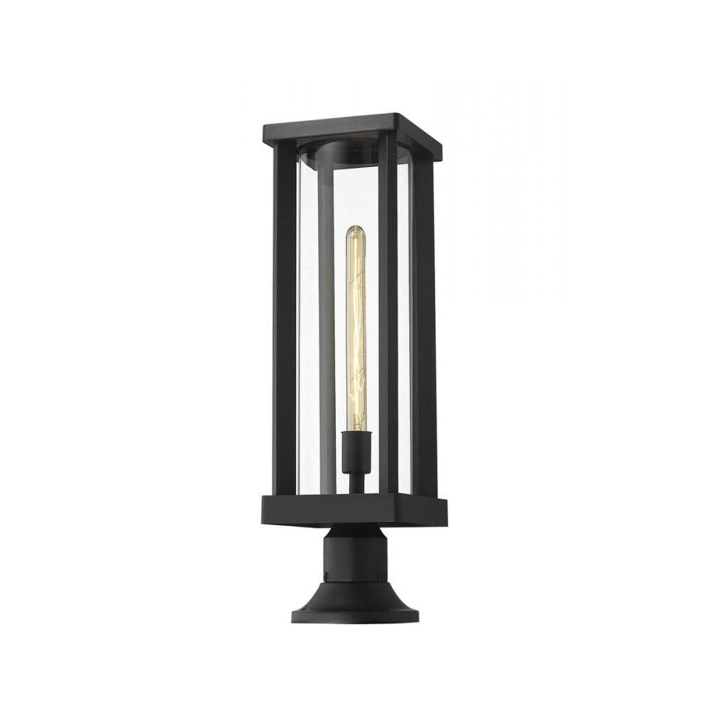 1 Light Outdoor Pier Mounted Fixture-Clear