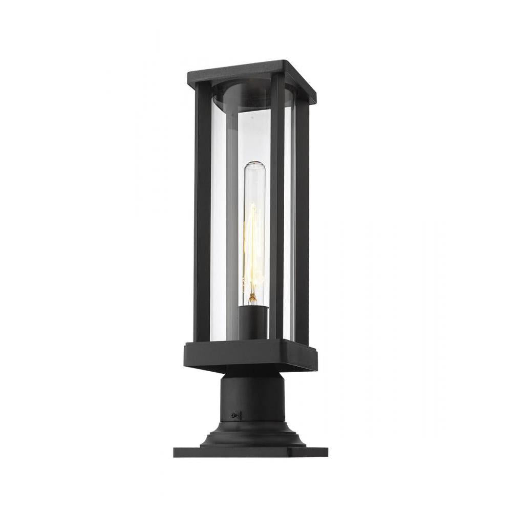 1 Light Outdoor Pier Mounted Fixture-Clear