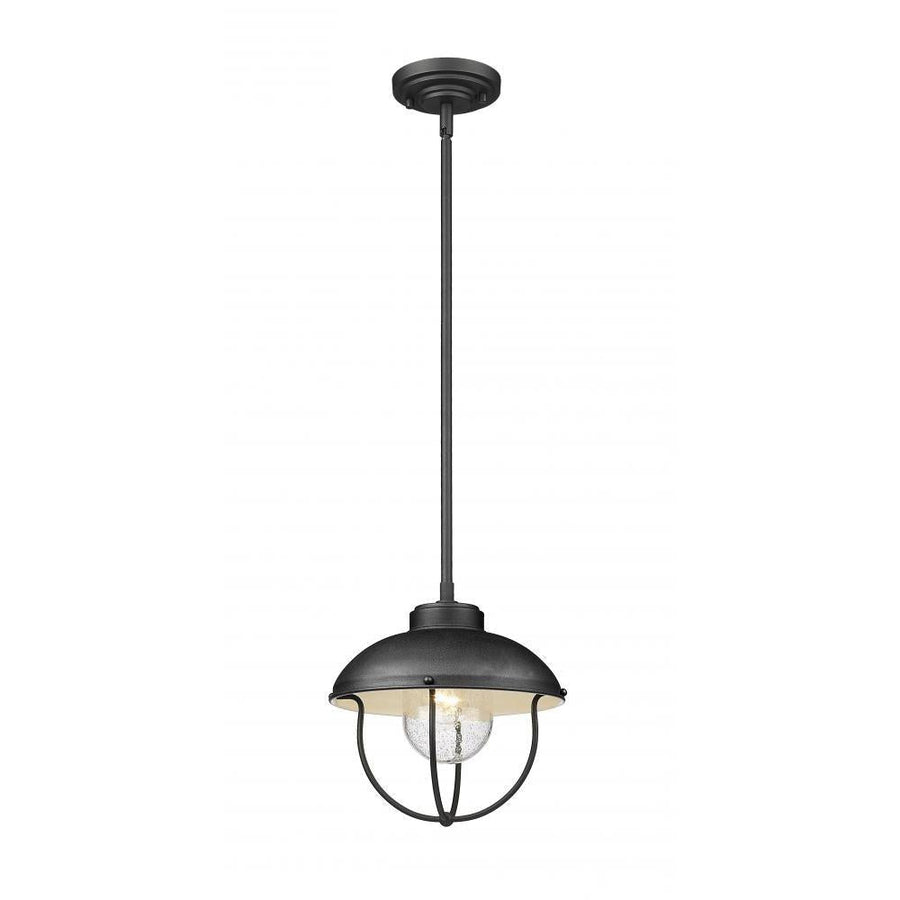 1 Light Outdoor Pendant-Black