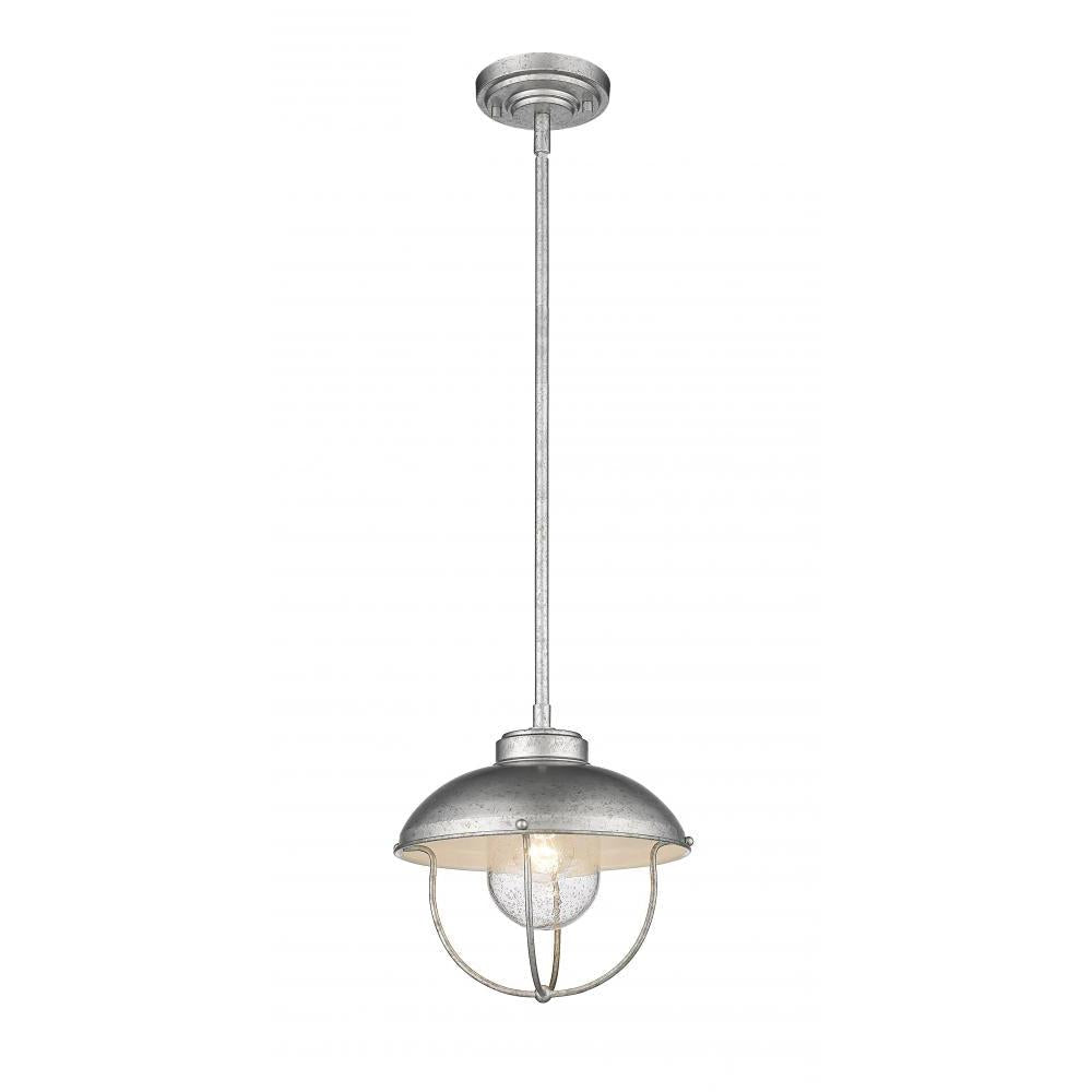 1 Light Outdoor Pendant-Galvanized