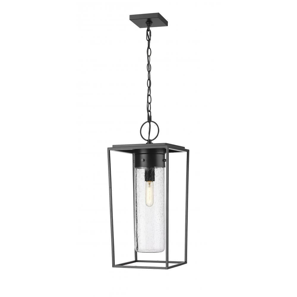 1 Light Outdoor Chain Mount Ceiling Fixture-Clear Seedy
