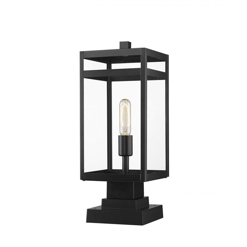 1 Light Outdoor Pier Mounted Fixture-Clear