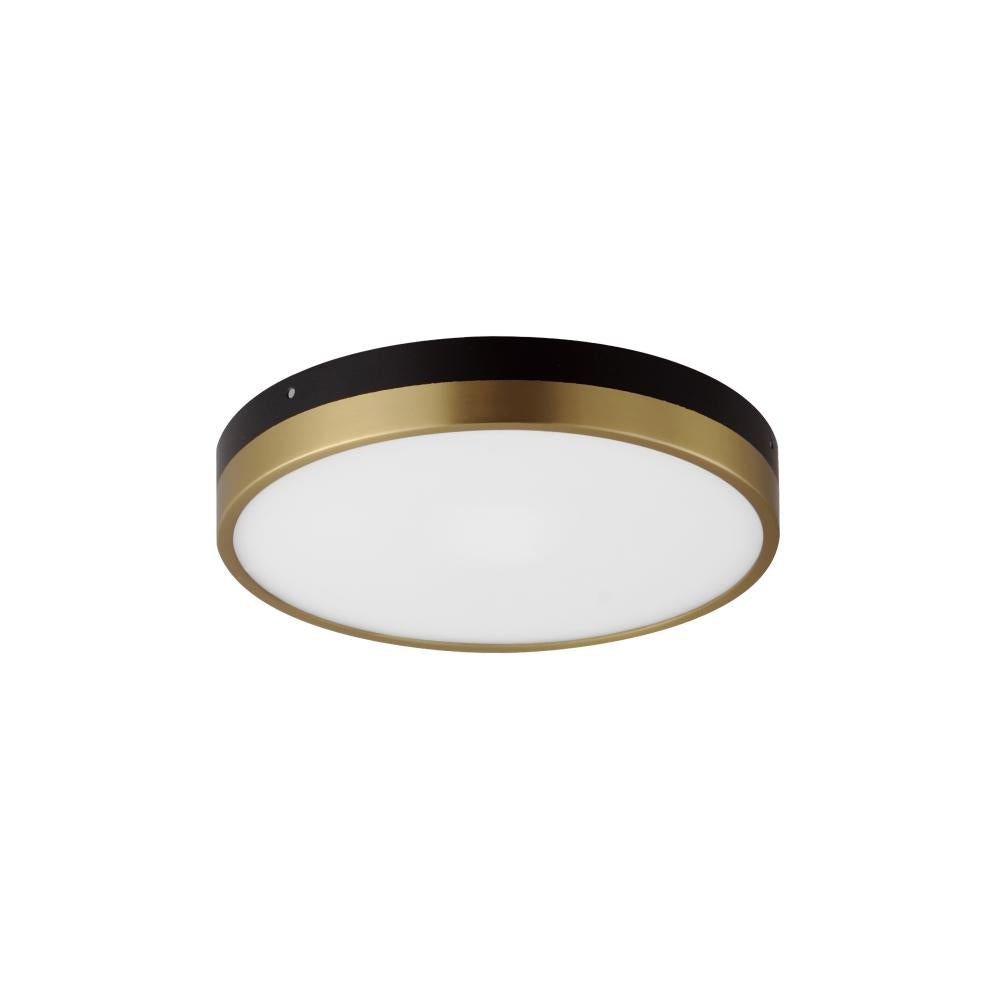 Maxim Lighting 59702WTBKAB Dapper 12 Inch Flush Mount Light – Black / Antique Brass