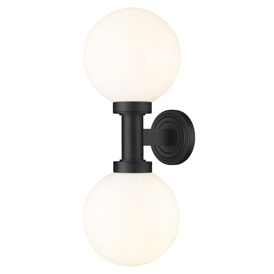 2 Light Outdoor Wall Light-White Opal