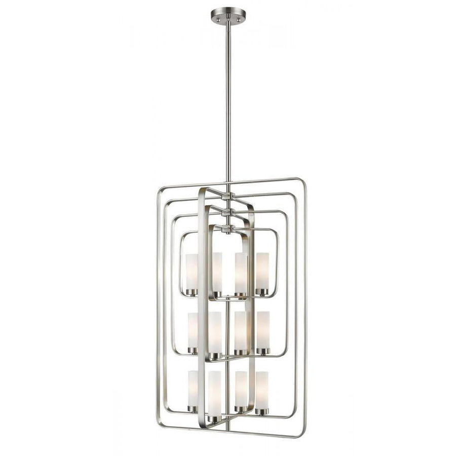 12 Light Chandelier-Matte Opal
