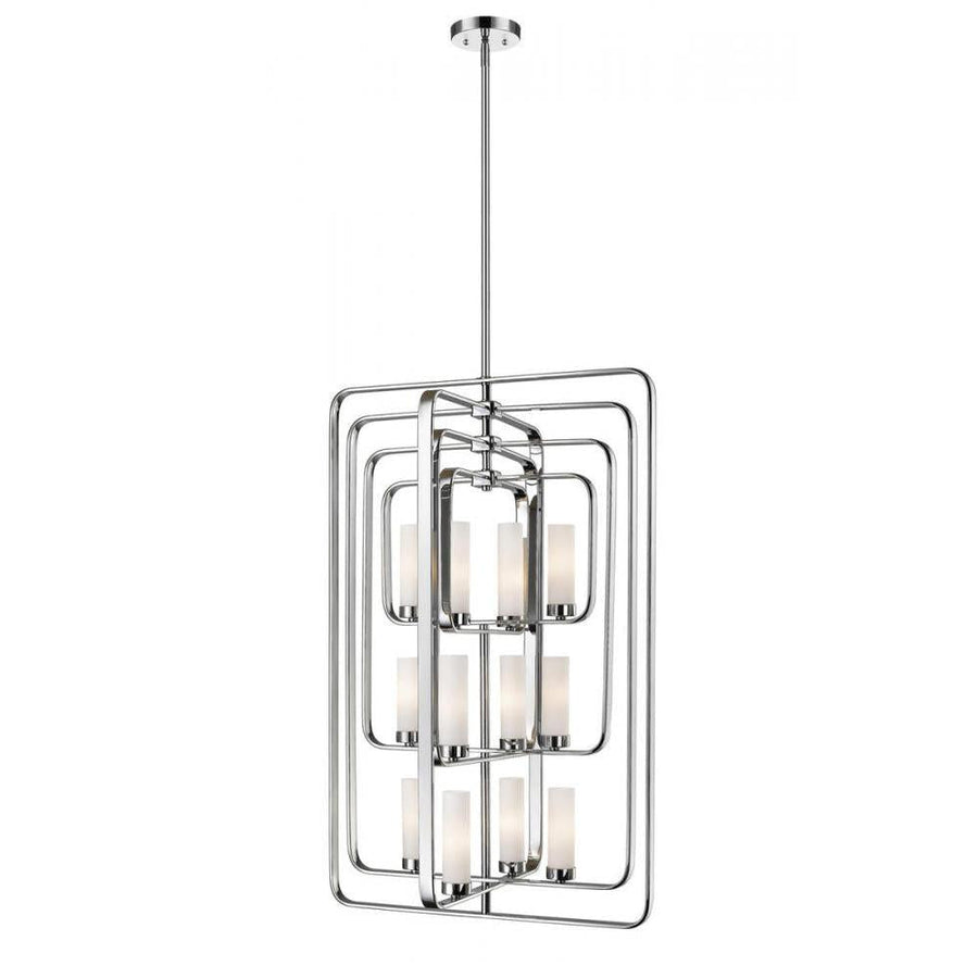 12 Light Chandelier-Matte Opal