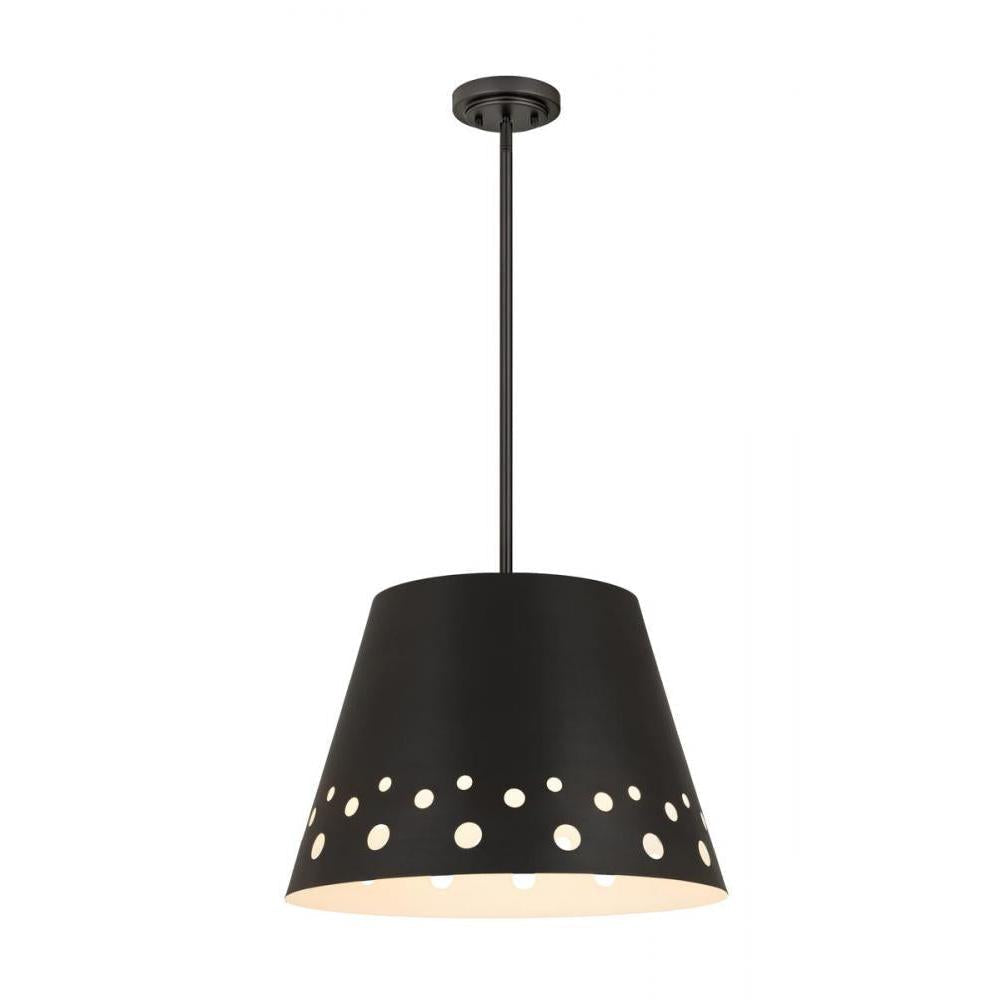 1 Light Chandelier-Matte Black