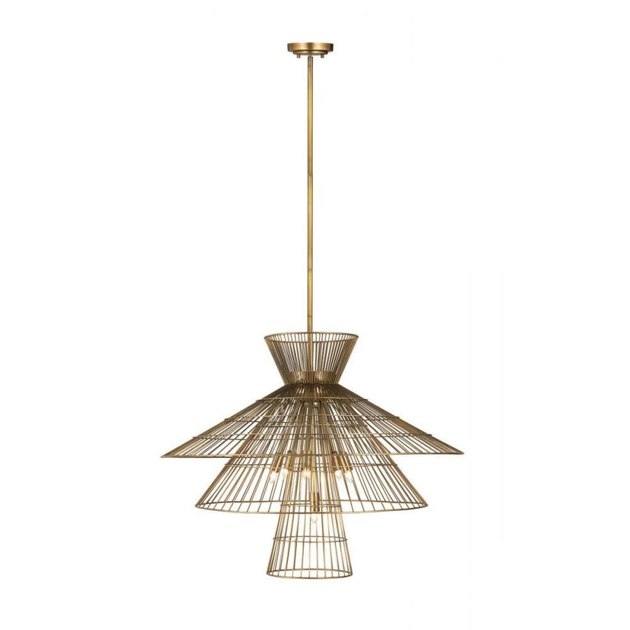 8 Light Chandelier-Rubbed Brass