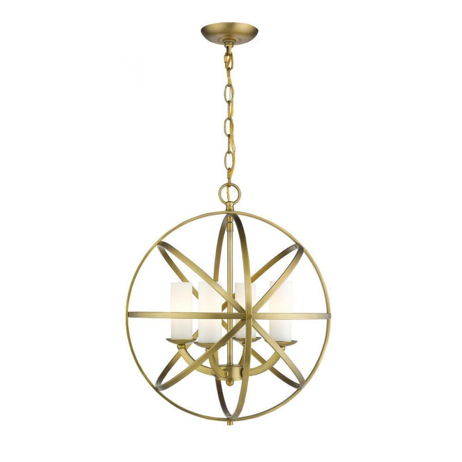 4 Light Chandelier-White
