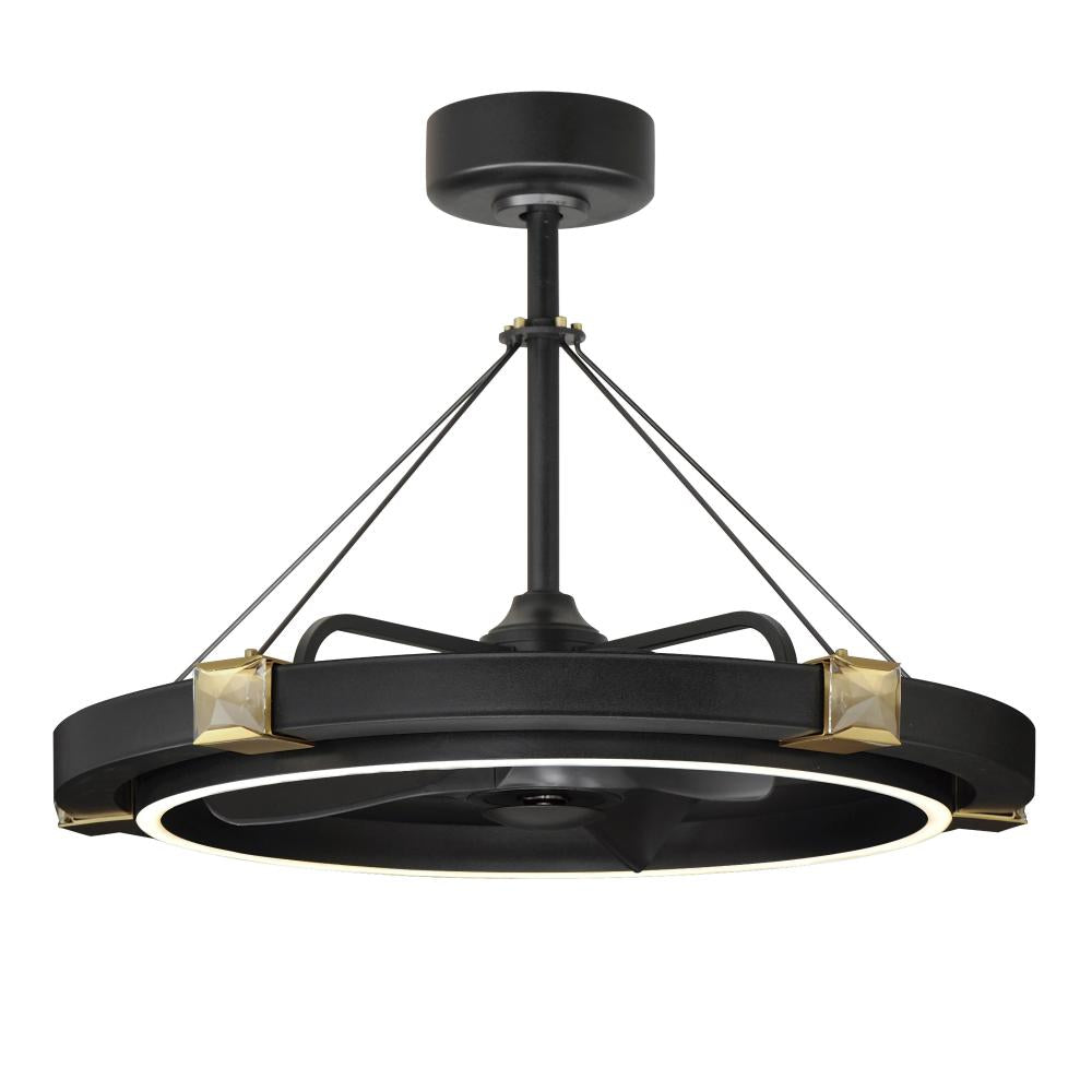 Maxim Lighting 61019BCBKGLD Jewel Fandelight 33 Inch – Black / Gold