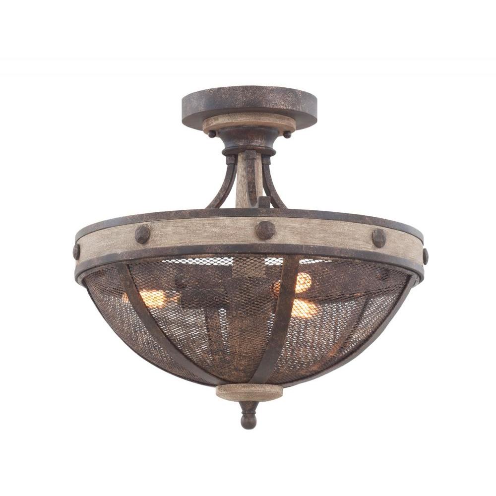 Coronado 16 Inch Semi Flush Mount – Florence Gold – 7047FG