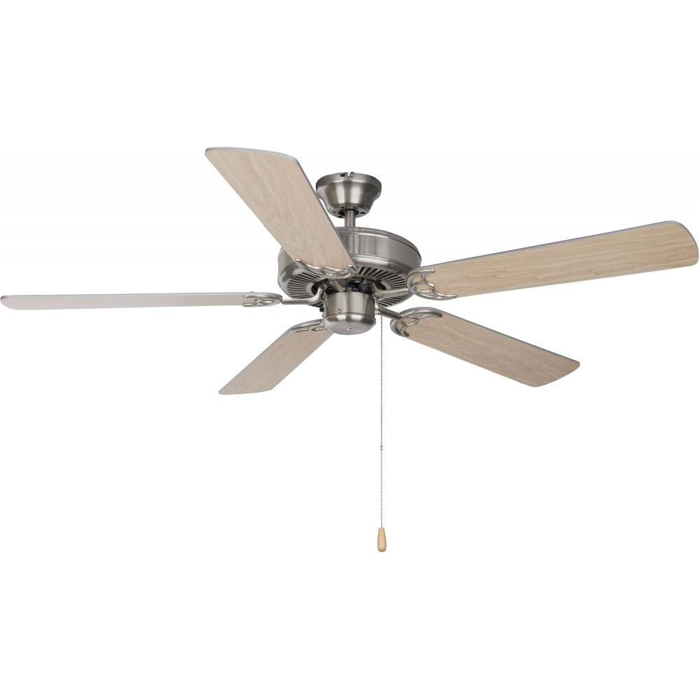 Maxim Lighting 89905SNSM Basic-Max 52 Inch Ceiling Fan – Satin Nickel / Silver / Maple