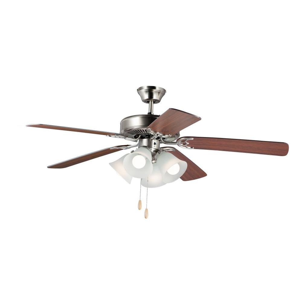 Maxim Lighting 89907FTSNWP Basic-Max 52 Inch Ceiling Fan – Satin Nickel / Walnut / Pecan