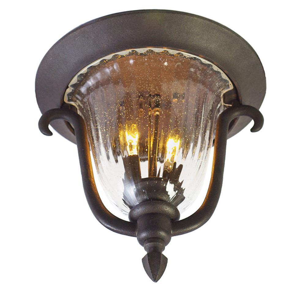 Santa Barbara Outdoor 12 Inch Flush Mount – Textured Matte Black – 9017MB
