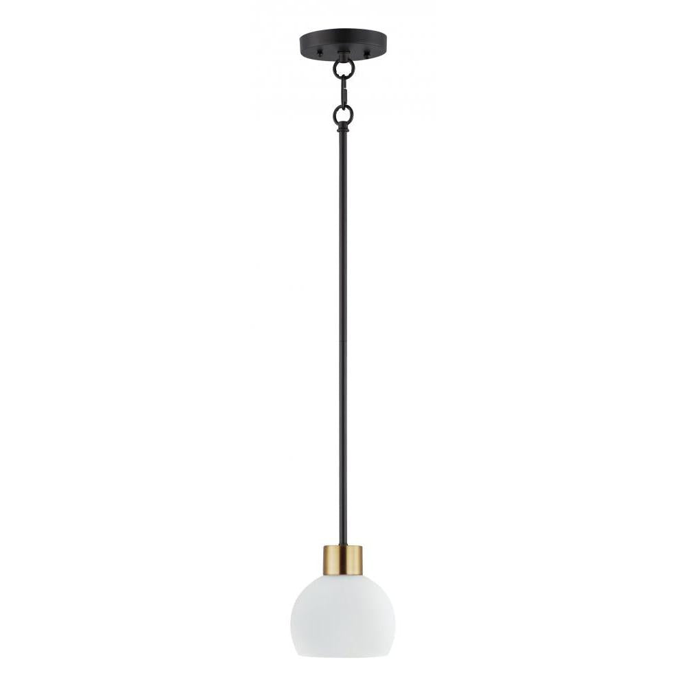 Maxim Lighting 91270SWBZSBR Coraline 6 Inch Mini Pendant – Bronze / Satin Brass