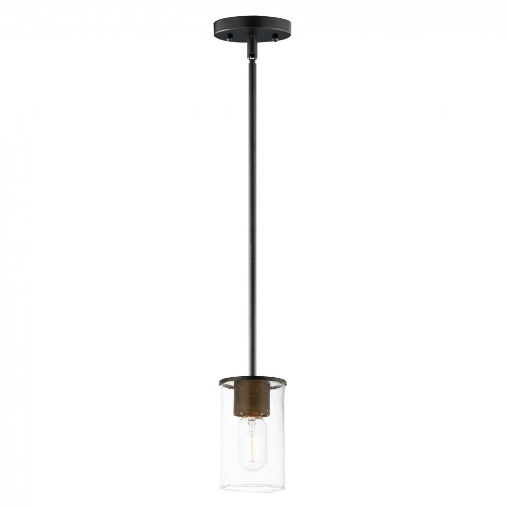Maxim Lighting 91840CDABBK Sleek 4 Inch Mini Pendant – Antique Brass / Black