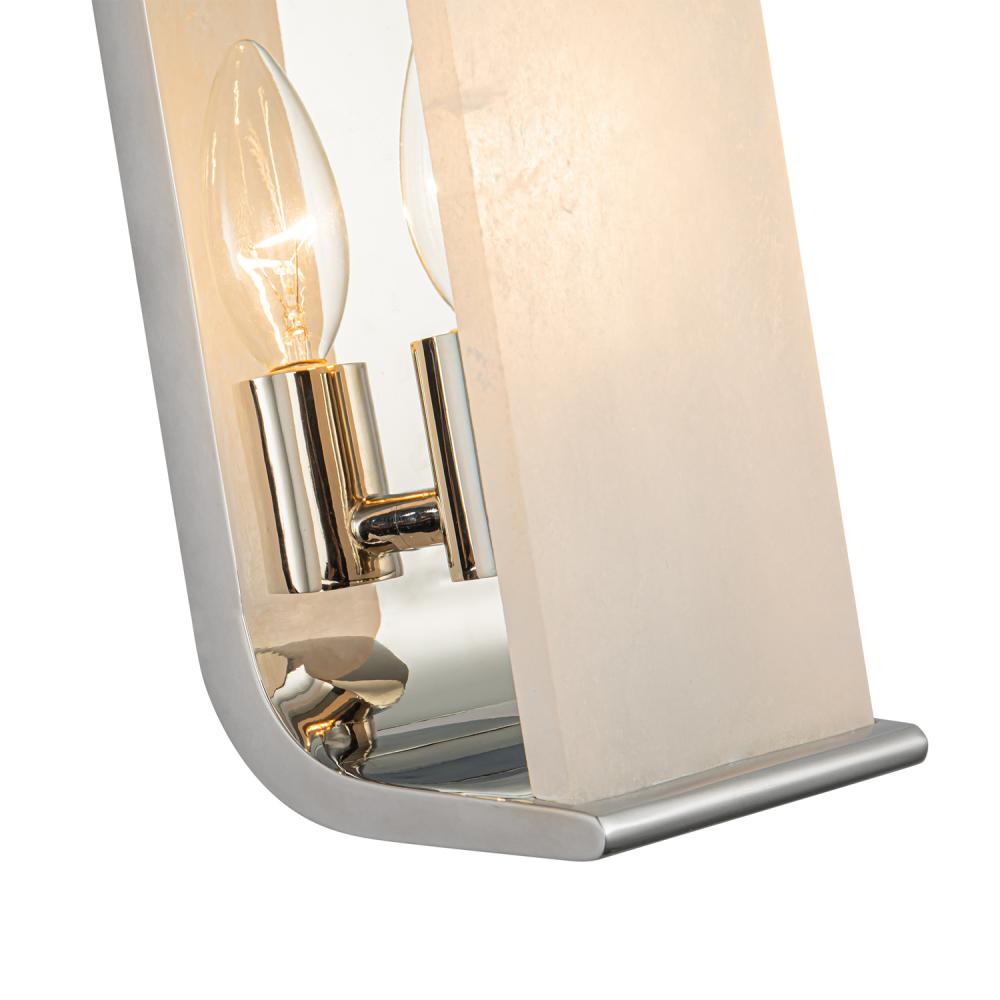 ALORA Lighting WV327010PNAR Vanity Light Fixture, UL Damp Rated, Polished Nickel/Alabaster