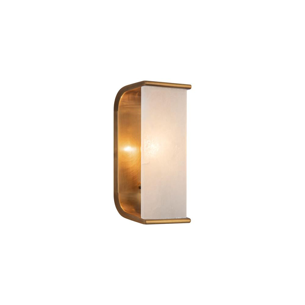 ALORA Lighting WV327010VBAR Vintage Brass/Alabaster 1 Light Wall/Vanity Light Fixture, 60W, UL Damp Rated