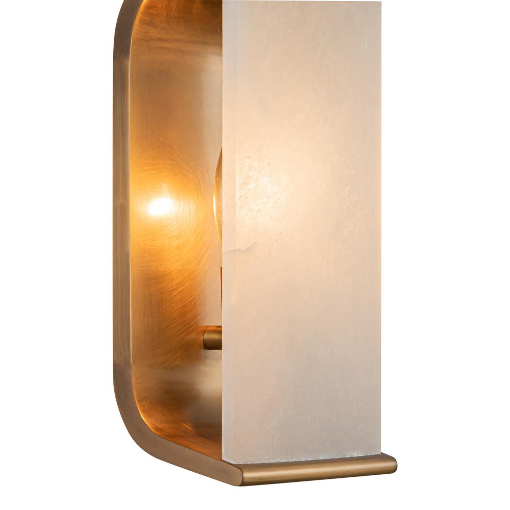 ALORA Lighting WV327010VBAR Vintage Brass/Alabaster 1 Light Wall/Vanity Light Fixture, 60W, UL Damp Rated