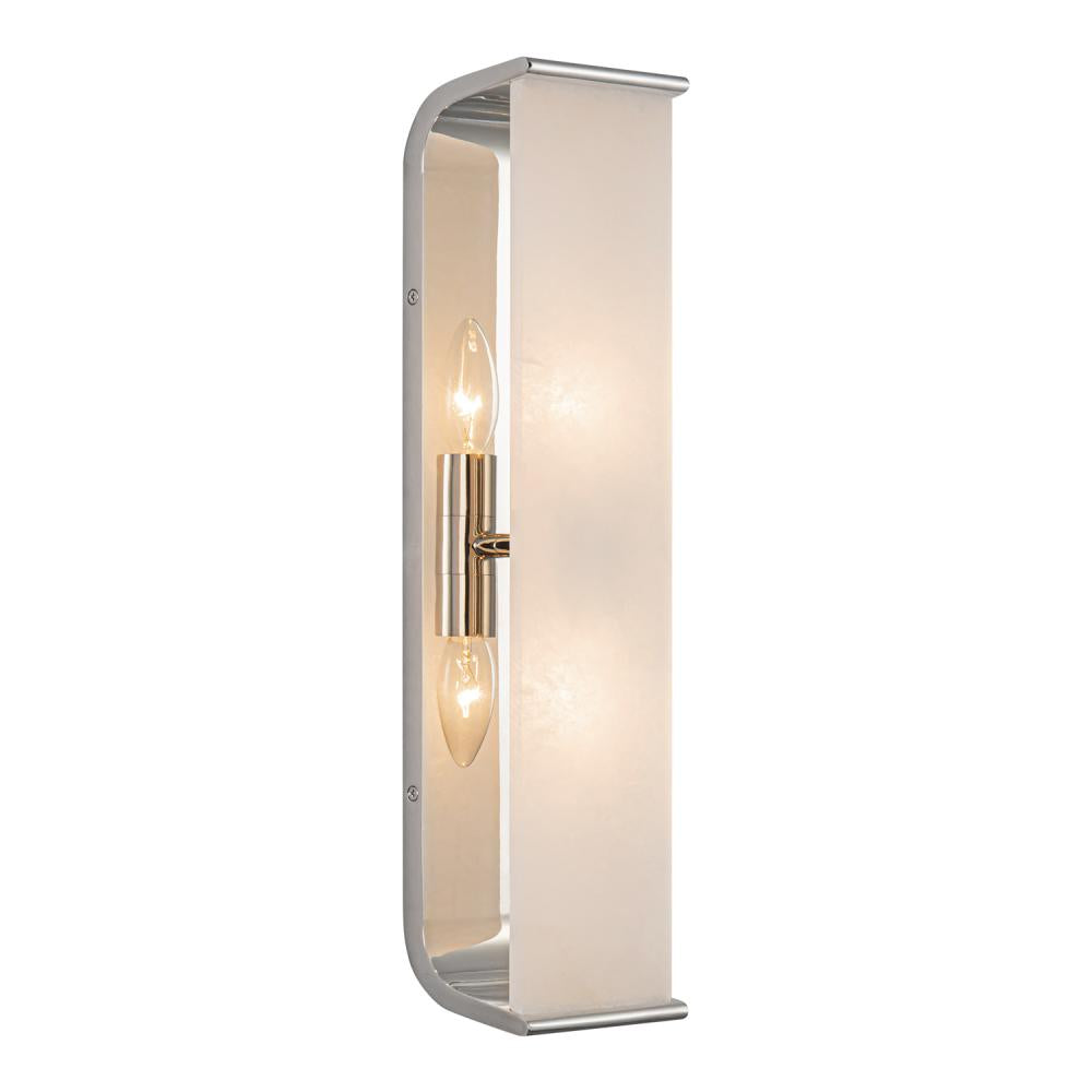ALORA Lighting WV327019PNAR Wall/Vanity Light Fixture, UL Rated, Polished Nickel/Alabaster