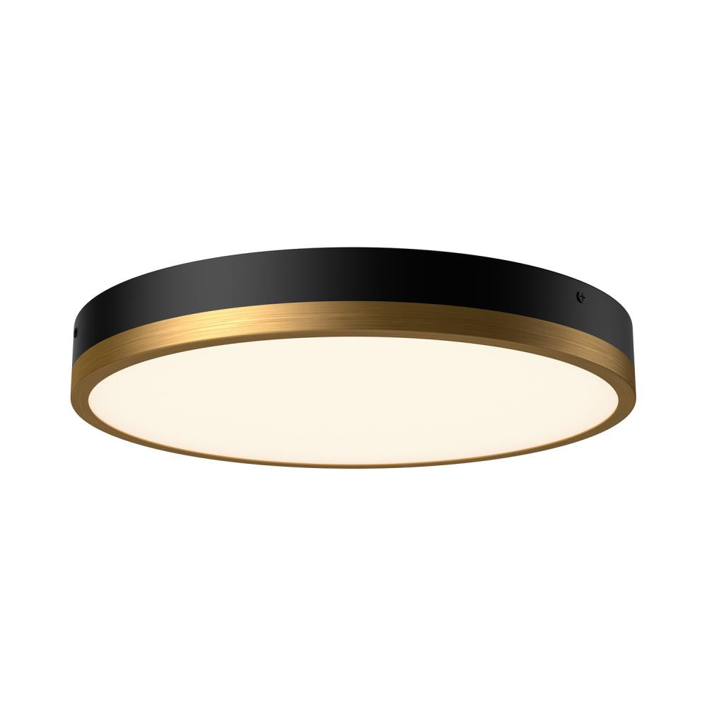 ALORA MOOD Lighting FM554215AGMB-5CCT Flush Mount, LED, Aged Gold/Matte Black