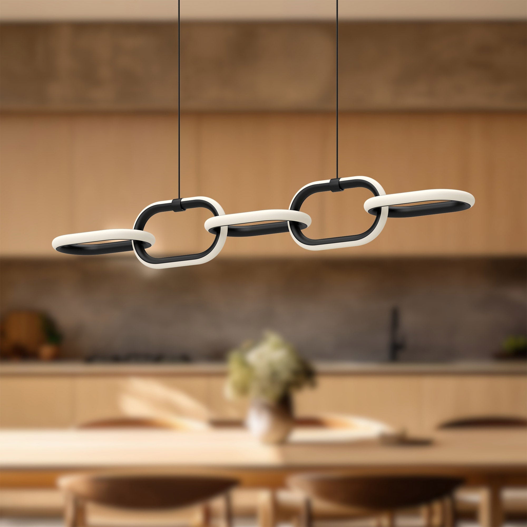 Airen 36-in Black LED Linear Pendant