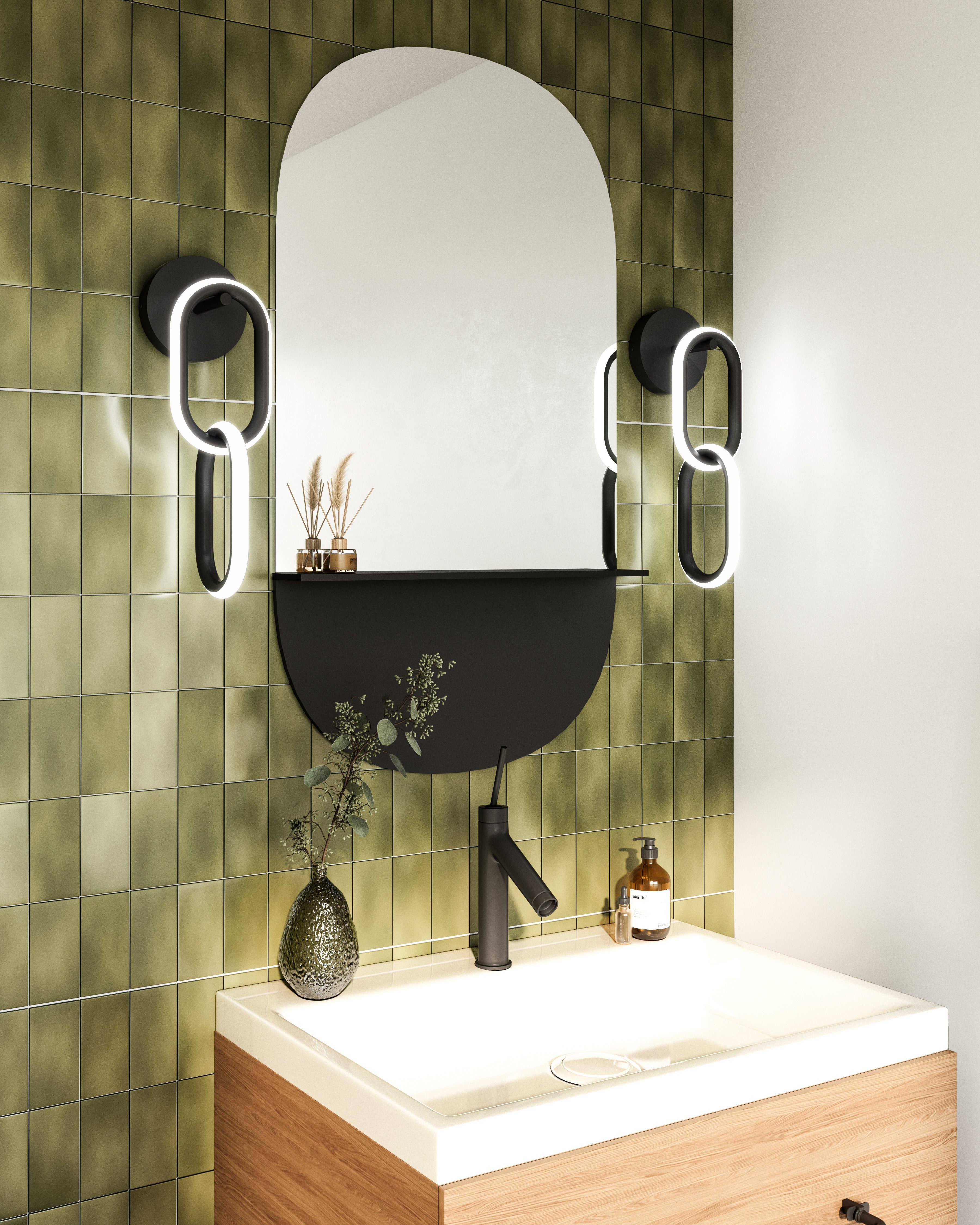 Kuzco Airen WS92617-BK-UNV Wall Sconce, LED, Black