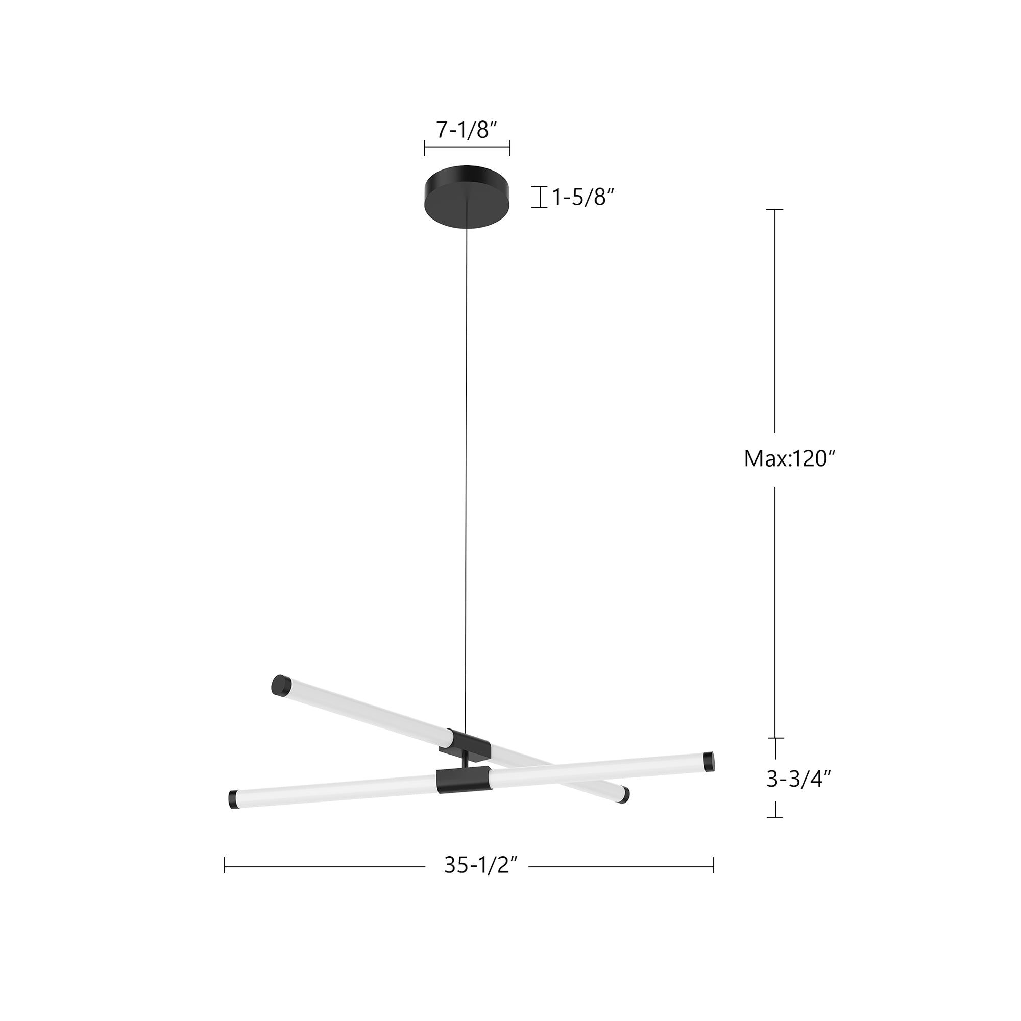 Akari 37-in Black LED Chandeliers