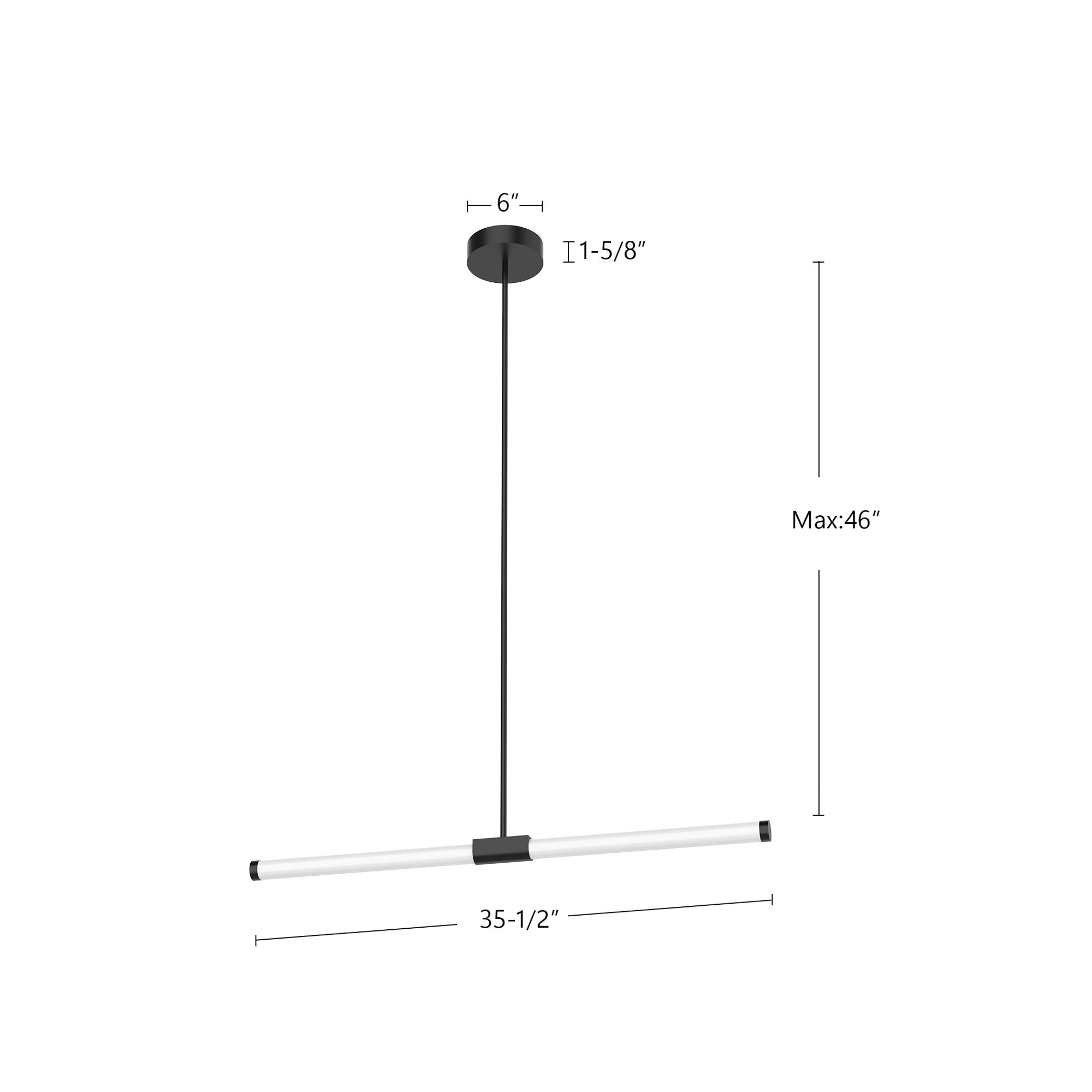 Kuzco Akari LP18537-BK-UNV Linear Pendant, UL Listed, Black